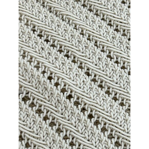 Zara Beaded Necklace Knit Top M Beige Cap Sleeve Boat Neck Stretchy Dressy Party - Picture 12 of 16